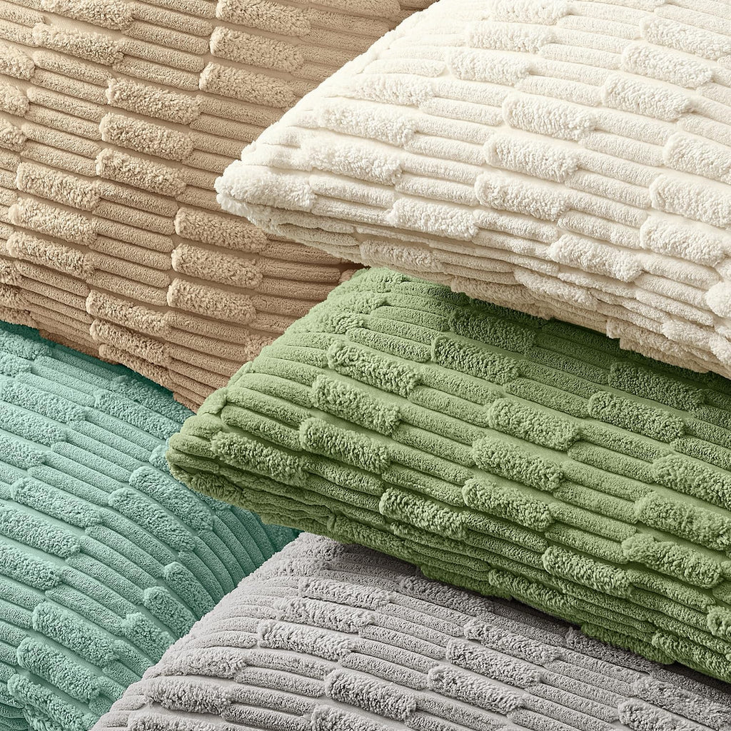 KevinTextile Kevin Textile 14x24 Inch Lumbar Pillow Cover 1 Pack Soft Plush Stripe Decorative Rectangle Cushion Elegant Double-Sided Cordur…