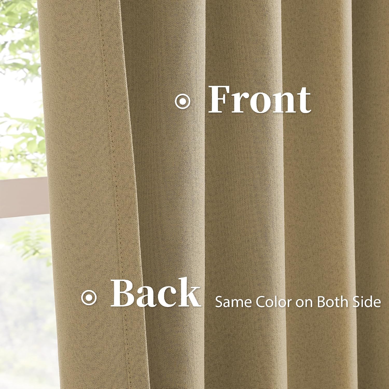 Keqiaosuocai 132 Inch Linen Blackout Curtains 11 ft/feet Long for Ceiling Back Tab Loop Pocket Curtains Pinch Pleated Drapes for Patio Slid…