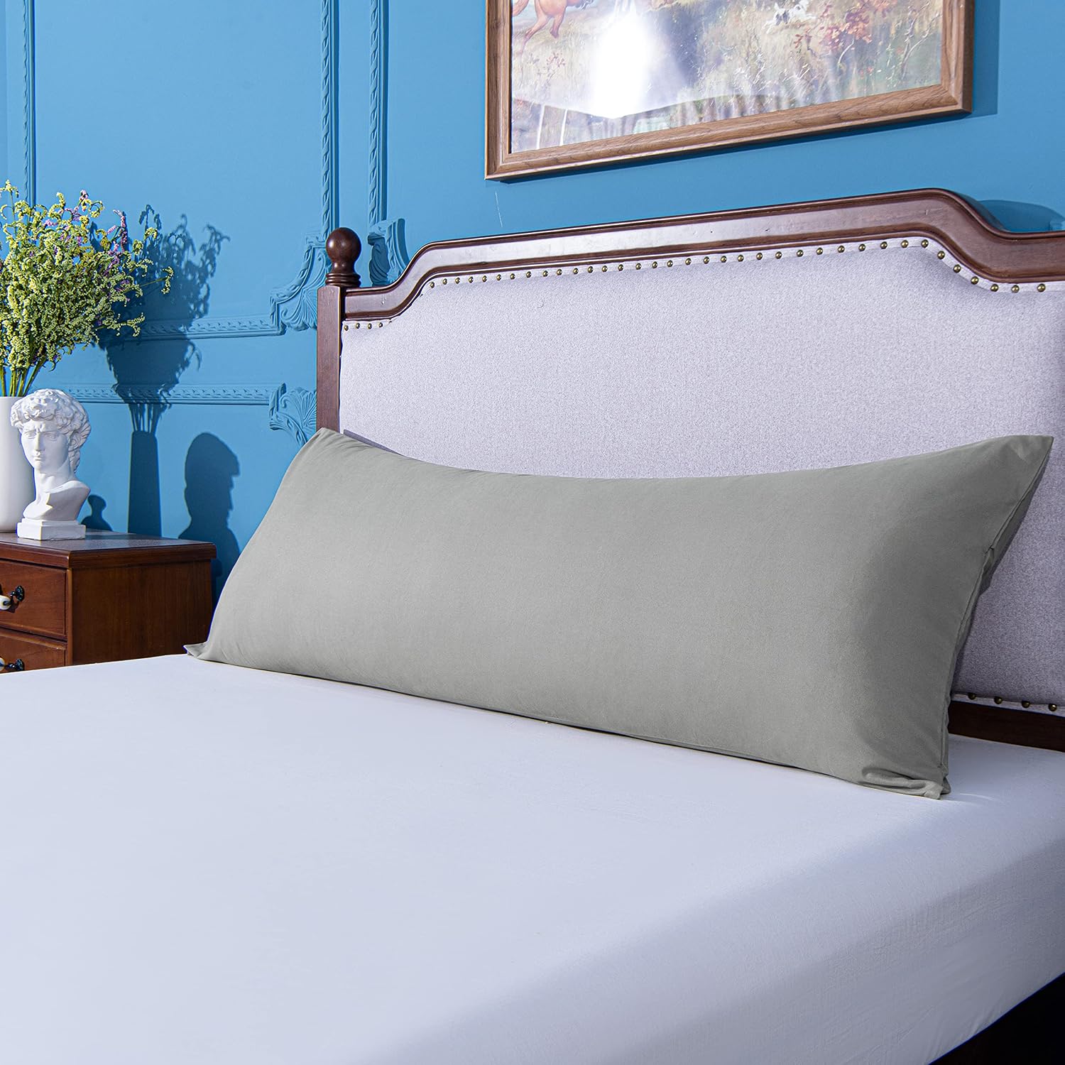 Ntbay Body Pillowcase - Brushed Microfiber 20x54 Pillowcase - Soft, Wrinkle-Free, Fade-Resistant, Stain-Resistant, Smoke Grey Body Pillow C…
