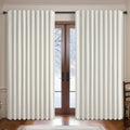 Qjmydeco Curtains 100 Inch Length Wide Pleated Blackout Curtain for Sliding Glass Door/Living Room, Farmhouse Birch Linen Thick Boho Bedroo…