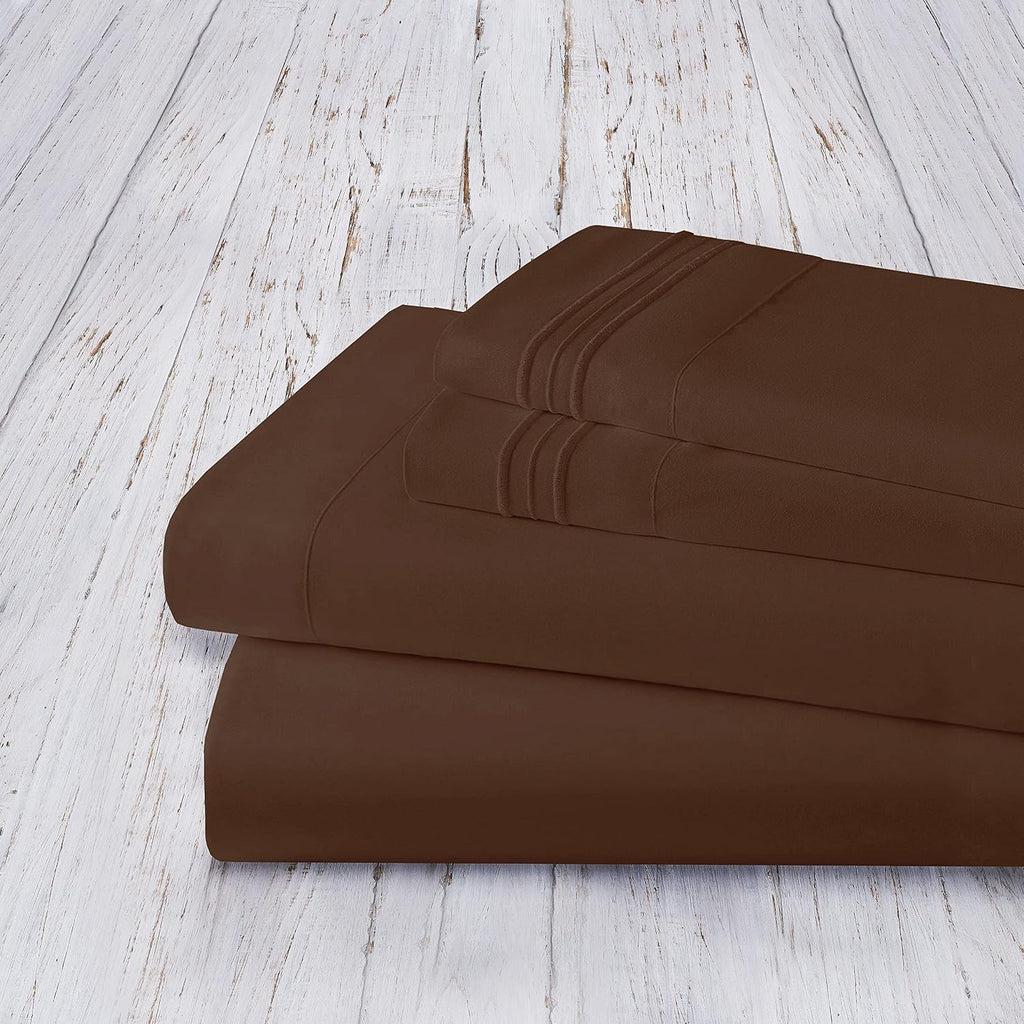 MocassiLuxuryBedding Mocassi Full Sheet Set - Luxury Hotel 1800 Premier Bedding Sheets & Pillowcases - Ultra Soft Breathable & Cooling Bed…