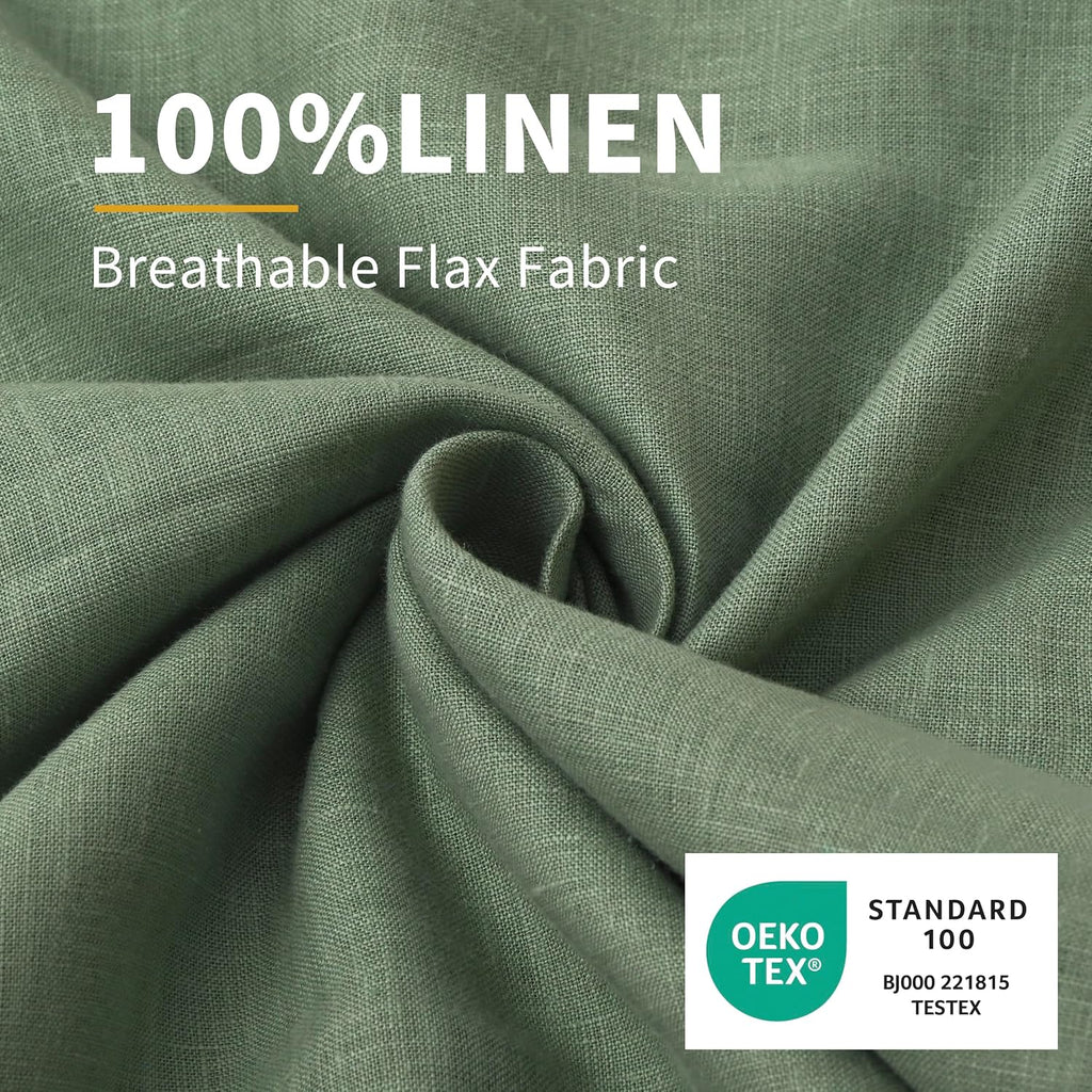 Chuffed Linen Pillowcases 2 Pack 100% Linen Standard Pillow Cases, Breathable and Cooling Washed Pillowshams with Zipper Closure, 20x36 Inc…