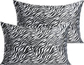 Ntbay 2 Pack Satin Queen Pillowcases for Hair and Skin, Luxurious and Silky Zebra Printed Pillow Cases with Envelope Closure, 20x30 Inches,…