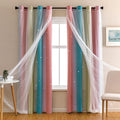 Addsomecolortolife XiDi Dream Star Blackout Curtains for Kids Rooms Girl Princess Curtain for Daughter Bedroom Window (Pink Blue, W52 X L63…