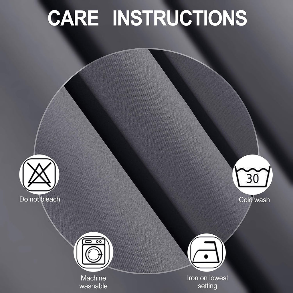 LEMOMO Grey Thermal Blackout Curtains/42 x 63 Inch/Set of 2 Panels Room Darkening Curtains for Bedroom