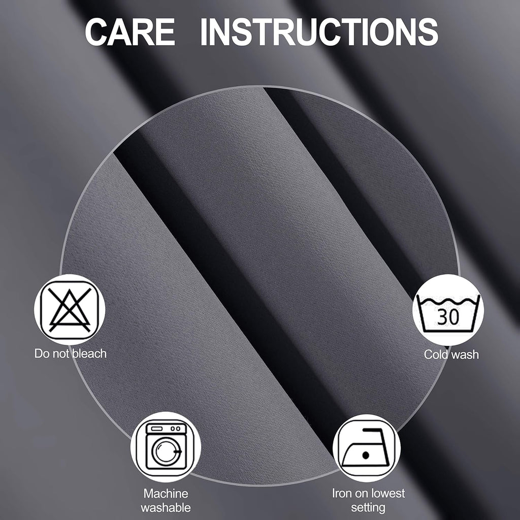 Lemomo Grey Thermal Blackout Curtains/38 x 63 Inch/Set of 2 Panels Room Darkening Curtains for Bedroom 63 Inch Grey