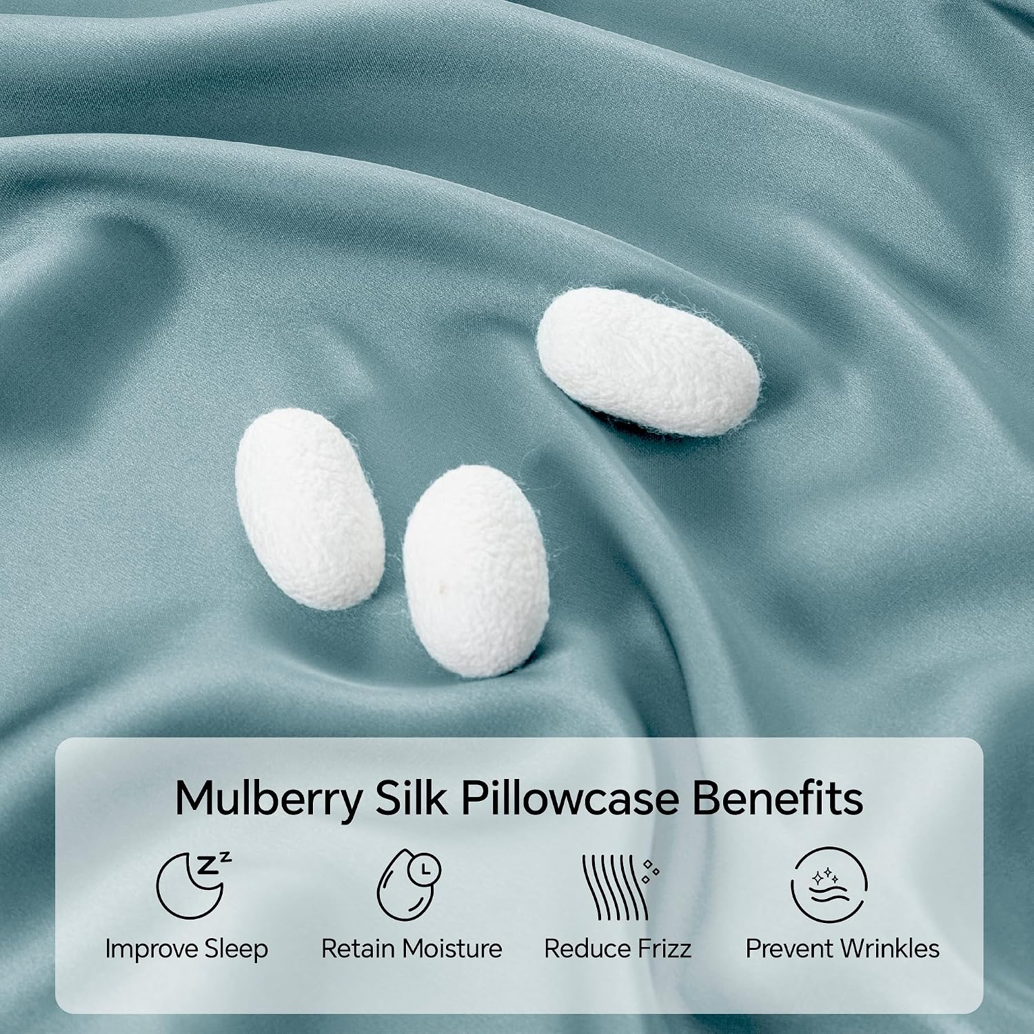 Infiixso Mulberry Silk Pillowcase for Hair and Skin, Silk Pillow Cases Standard Size with Hidden Zipper 20x26 Inches, Super Smooth and Soft…