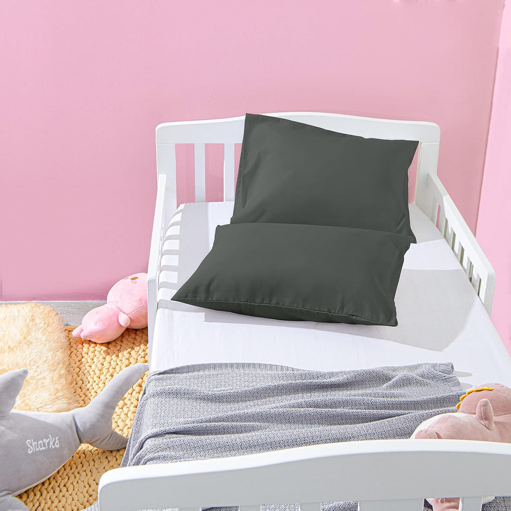 Ntbay 2 Pack Toddler Pillows with Pillowcases, Soft Cotton Down Alternative 13x18 Travel Pillow with Microfiber Zippered Pillowcases for Sl…