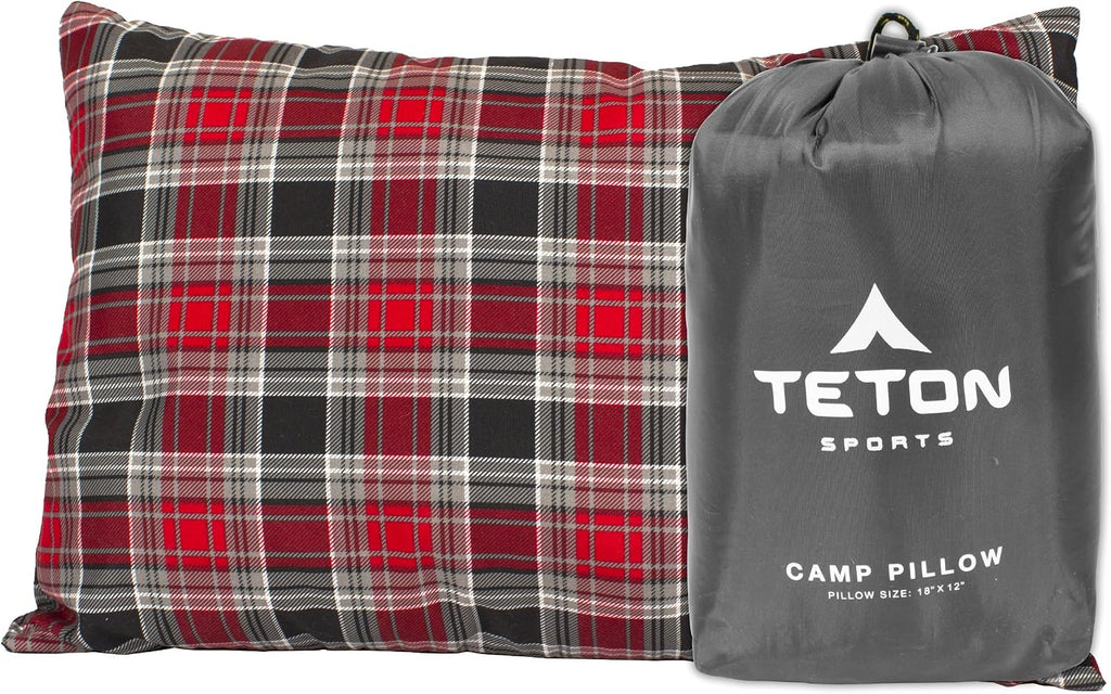 Teton Sports Camp Pillow; Great for Travel, Camping and Backpacking; Washable, Grey 1 Count Grey