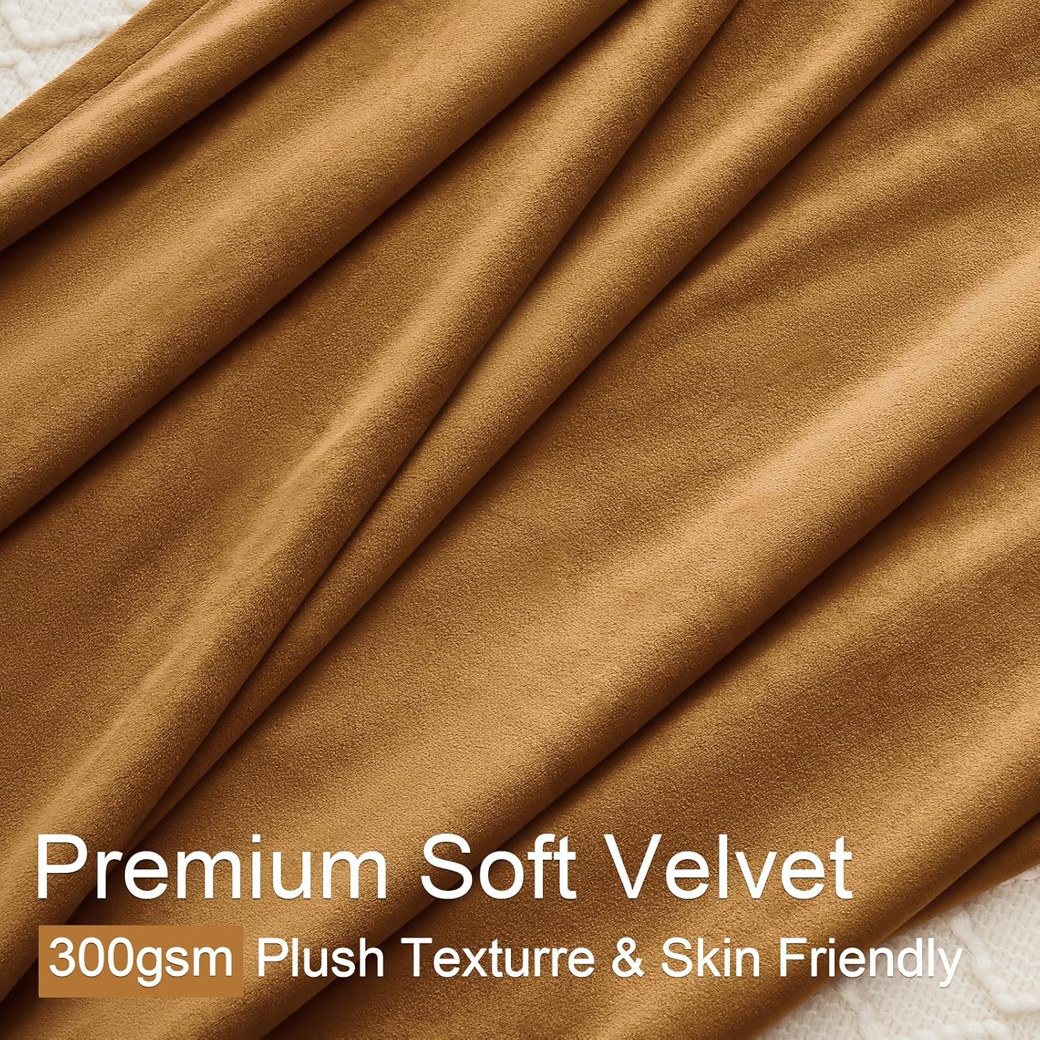 Drapenova 90 Inch Long Velvet Blackout Curtains for Living Room Bedroom Golden Brown Modern Decorative Pinch Pleated Drapes Copper S…