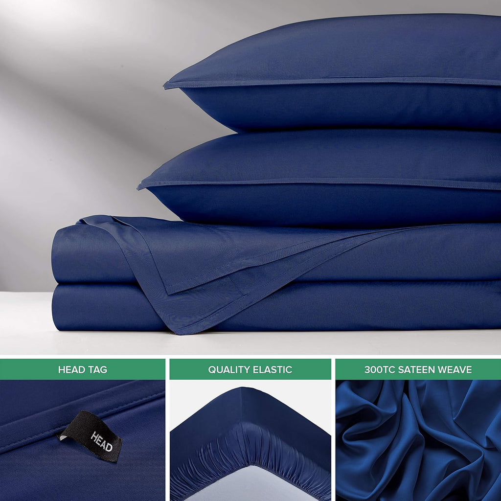 PureBamboo Pure Bamboo Twin Sheets, Genuine 100% Organic Viscose Derived from Bamboo Bed Sheet Set, Luxuriously Soft & Cooling, Double Stit…