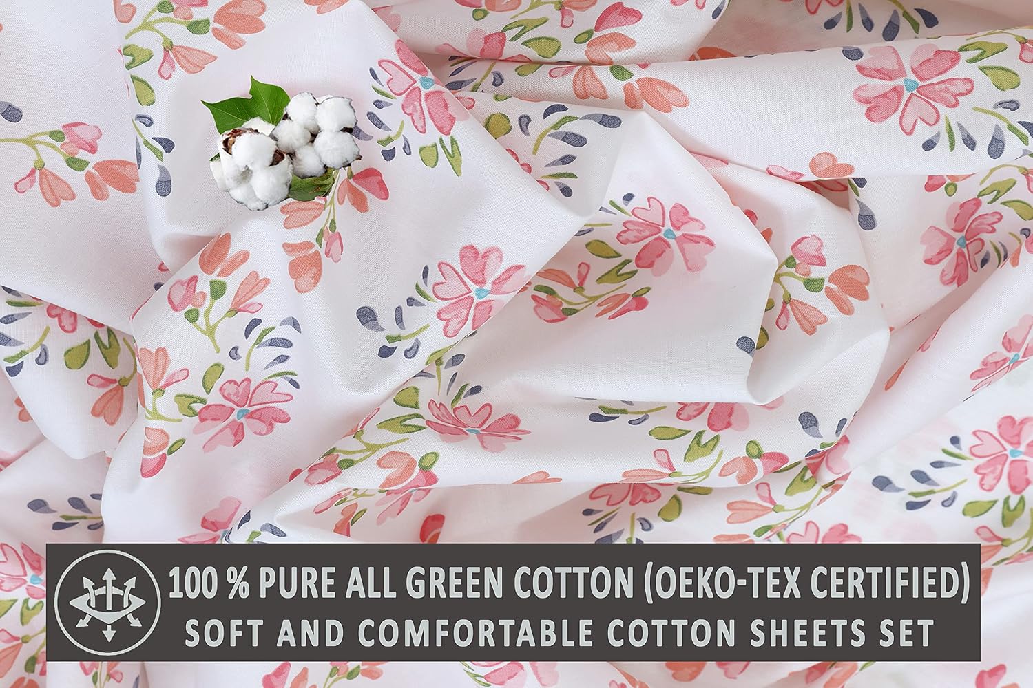 Ruvanti 100% Cotton Percale Sheets California King Size – Crisp Cooling Bed Sheets for Hot Sleepers, Deep Pocket 14”, Soft Breathable & Dur…
