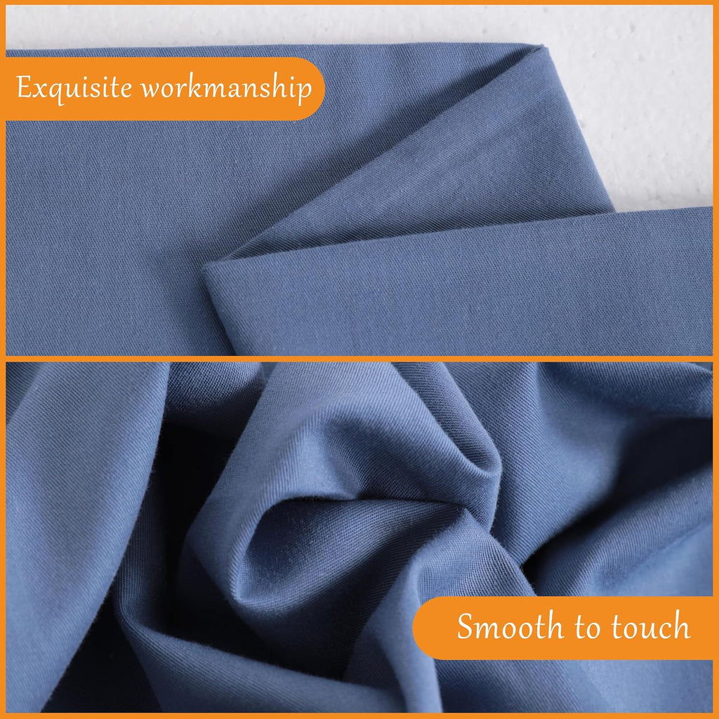 Ntbay Standard Cotton Pillowcases - Envelope Closure 20x26 Pillowcases Set of 2, Breathable and Soft Bed Pillow Cases, Denim Blue Cotton Bl…