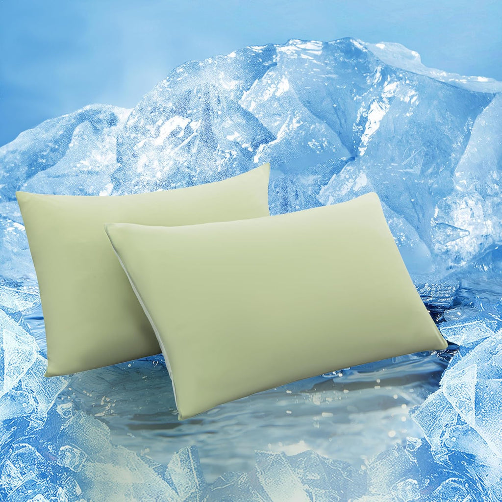 TELUS Cooling Pillowcases for Hot Sleeper King Size 2-Pack, Silky Soft Breathable Pillow Case with Envelope Close, Stay Cool Pillow Cover…