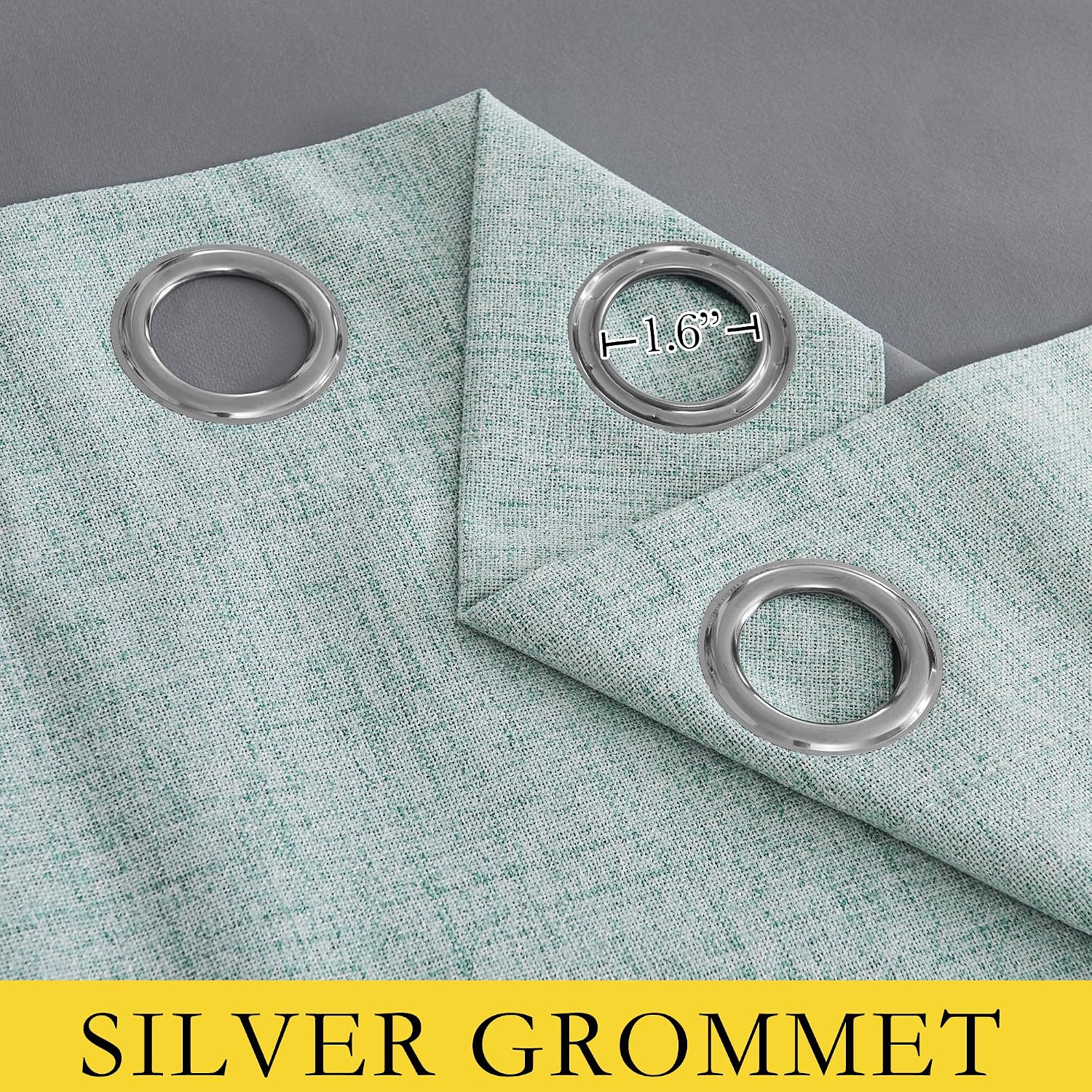 NICETOWN 100% Absolutely Blackout Linen Curtains with Thermal Insulated Liner, Seafoam Green, 62" Wide, 72" Length Energy Saving Curtains…
