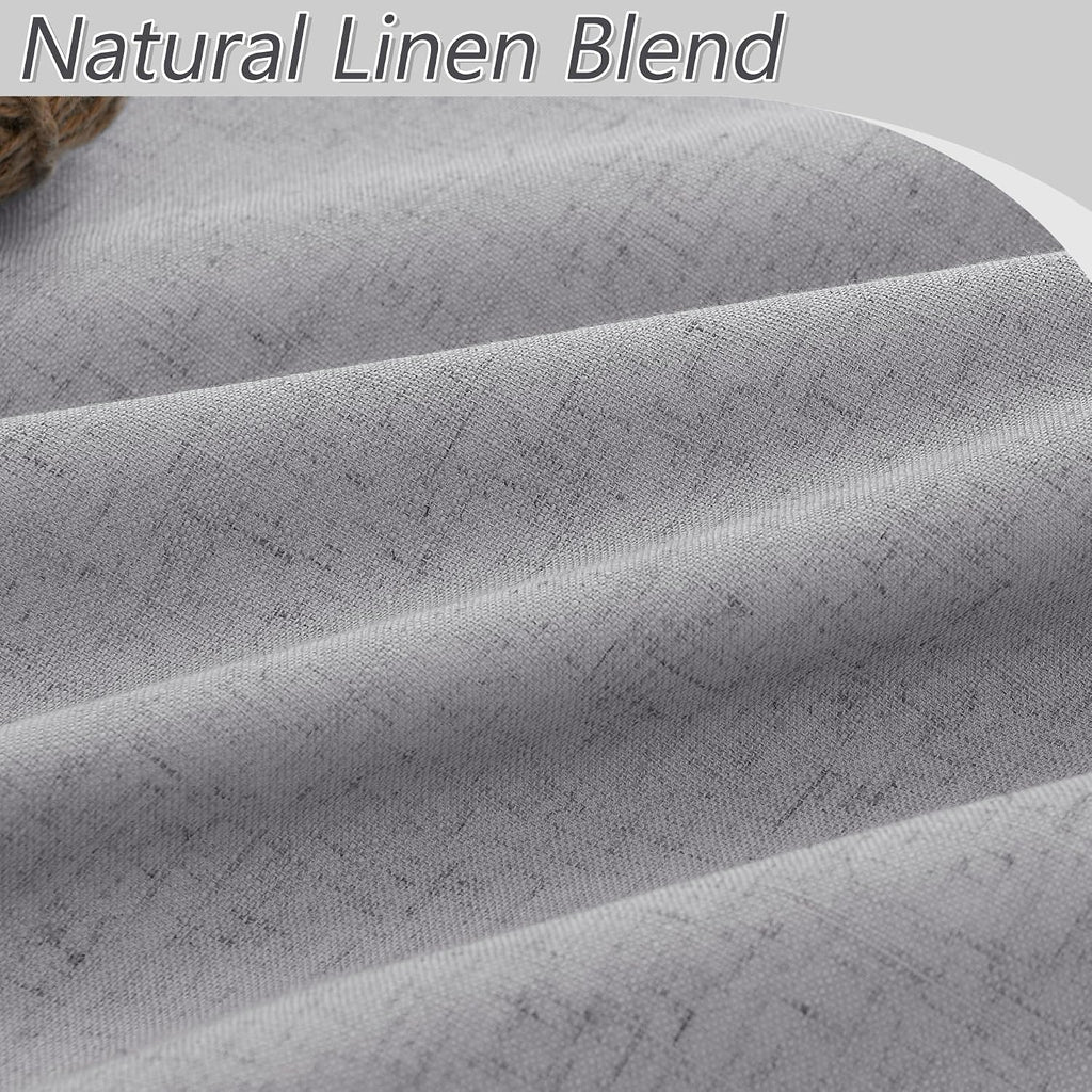 Guken Grey 100% Blackout Curtains 72 Inch Length 2 Panels Set for Living Room Bedroom Back Tab Thermal Insulated Black Out Linen Drapes Roo…