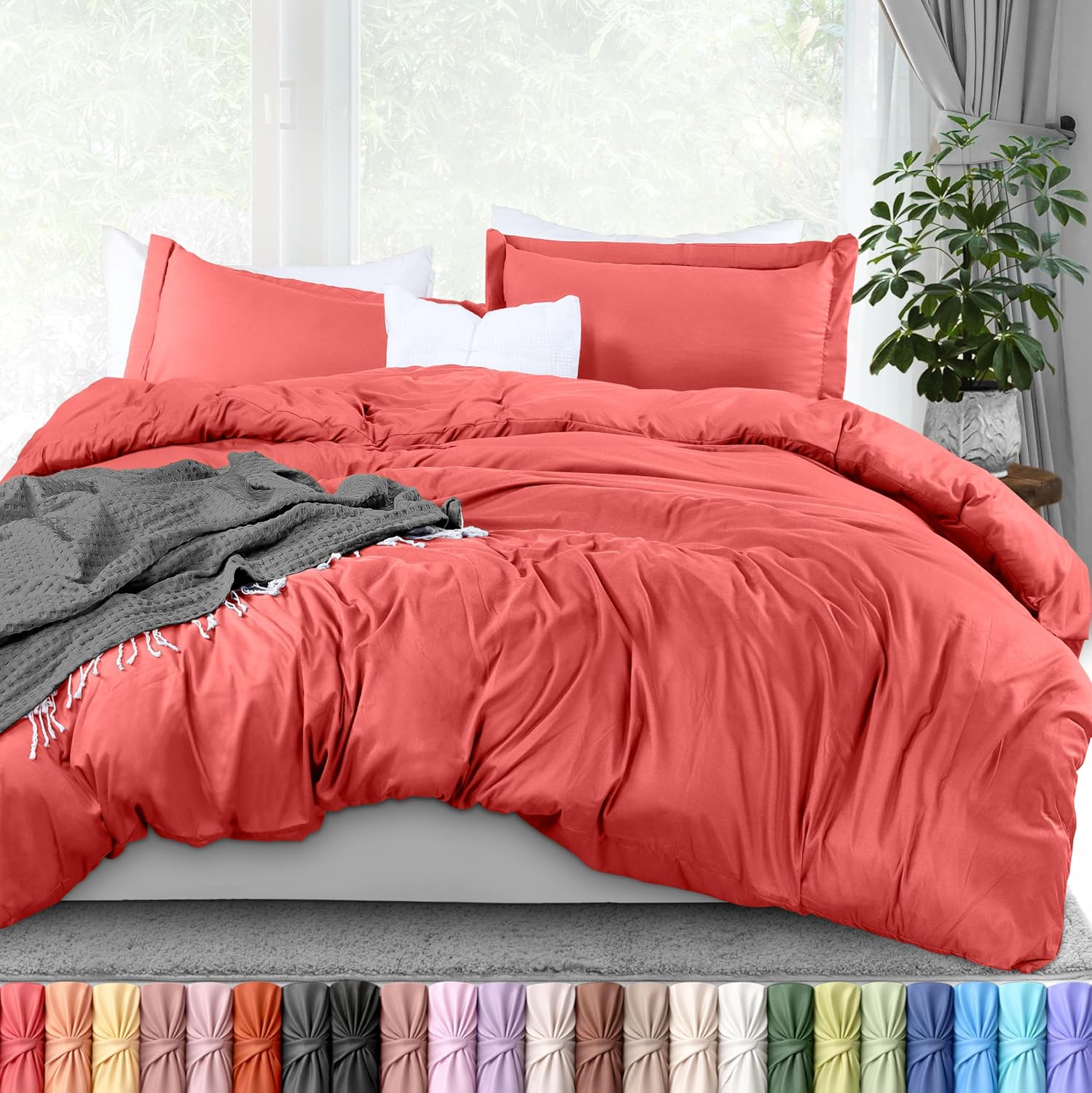 Utopia Bedding Duvet Cover Queen Size - 3 Piece with Zipper Closure - 1 Comforter Cover 90X90 Inches & 2 Pillow Shams 20X26 Inches…