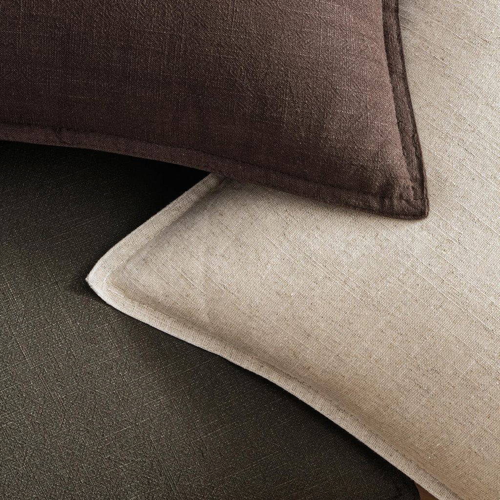 EMEMA Throw Pillow Covers Decorative Linen Pillow Covers 22x22 Inch Dark Brown Boho Farmhouse Neutral Couch Throw Pillows for Bed Pack of…