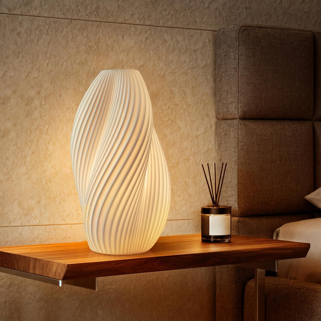 Rondure 11.9" Modern Ceramic Table Lamp, Fully Dimmable Modern Bedside Lamps for Bedroom, Living Room and Nightstand, White Translucent Cer…