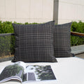 Kevin Textile Pack of 2 Decorative Outdoor Waterproof Throw Pillow Covers Stripe Square Pillowcases Modern Cushion Cases for Patio Couch…