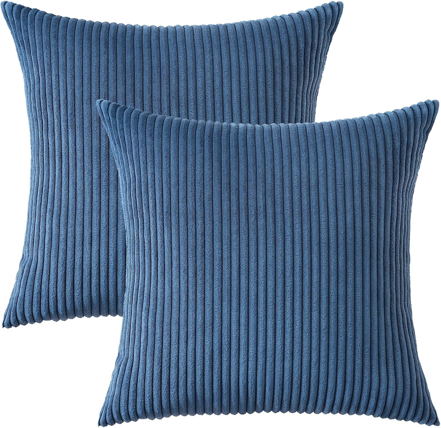 Mecatny Corduroy Summer Decorative Throw Pillow Covers 22x22 Set of 2 for Sofa Living Room, Soft Neutral Boho Couch Pillow Covers for…