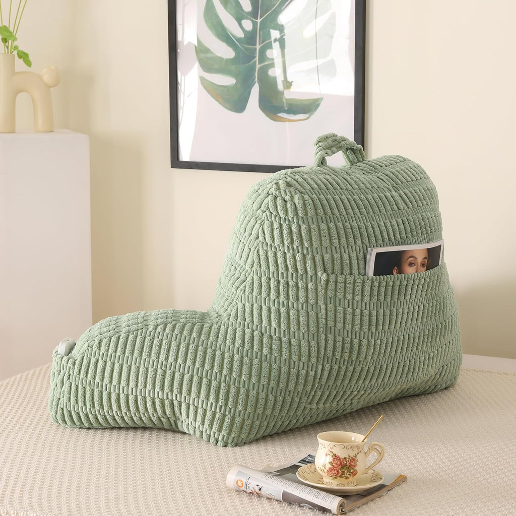 Pajeo Extra Large Sitting Pillow for Bed,19" Reading Pillow for Sitting Up with Arms, Oeko-TEX Certified Sturdy Backrest for Couch & Floor S…