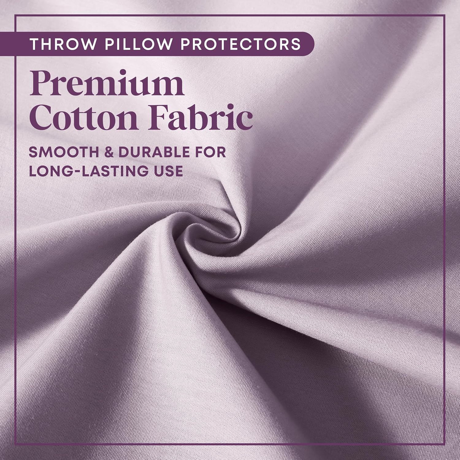 CIRCLESHOME Throw Pillow Protectors - 100% Cotton Breathable Pillowcases - 18 X 18 Square Pillowcases - Protects Pillows from Dirt, Dust…