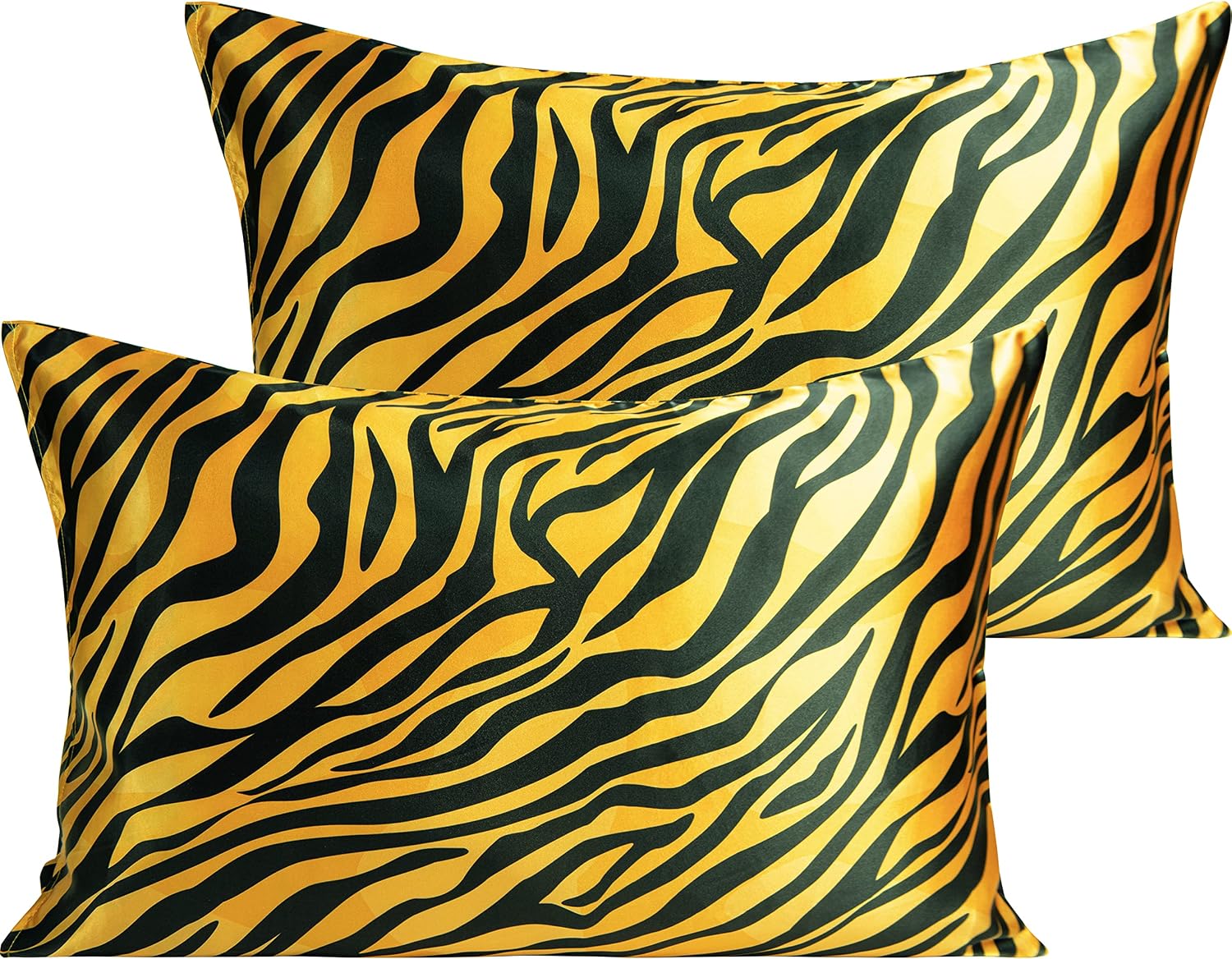 Ntbay 2 Pack Satin Queen Pillowcases for Hair and Skin, Luxurious and Silky Zebra Printed Pillow Cases with Envelope Closure, 20x30 Inches,…