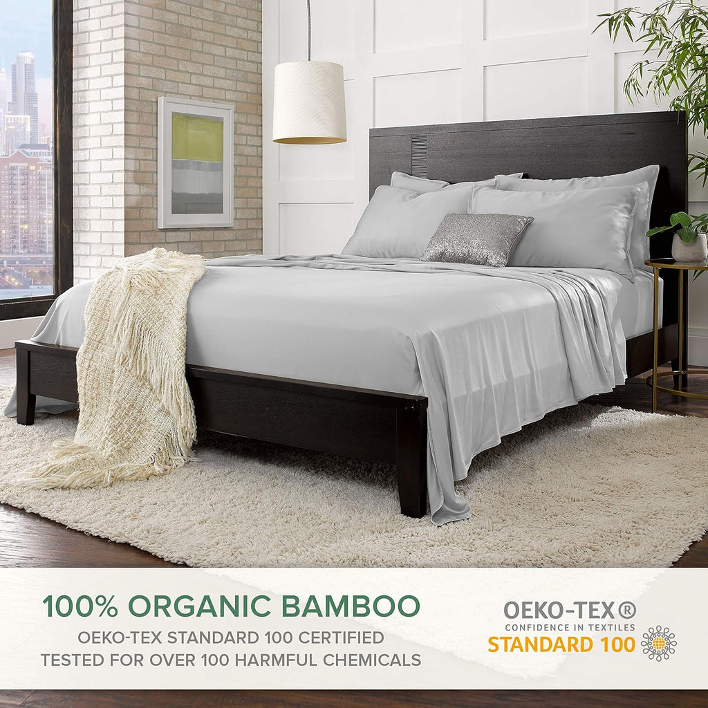 PureBamboo Pure Bamboo Short Queen Sheets for RV Camper (60"x75") - Genuine 100% Organic Viscose Derived from Bamboo Bed Sheet Set, Soft &…