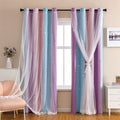 Addsomecolortolife XiDi Dream Star Blackout Curtains for Kids Rooms Girl Princess Curtain for Daughter Bedroom Window (Pink Purple, W52 X L…