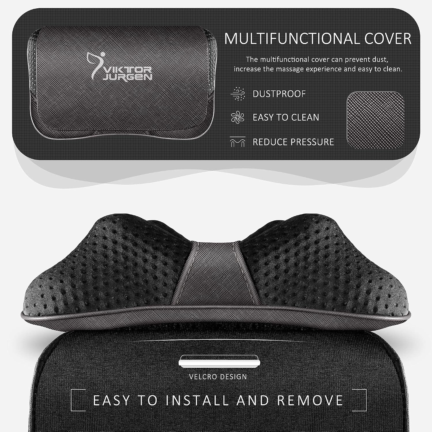 VIKTOR JURGEN Back Massager Kneading for Neck, Shoulder and Foot, Shiatsu Massage Pillow with Heat, Relaxation Gifts for…