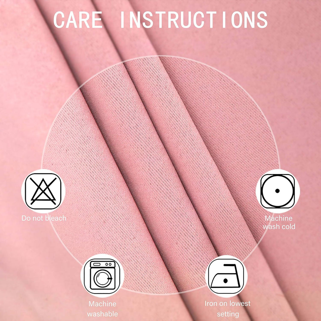 Lemomo Pink Thermal Blackout Curtains/52 x 108 Inch/Set of 2 Panels Room Darkening Curtains for Bedroom 108 Inch Pink