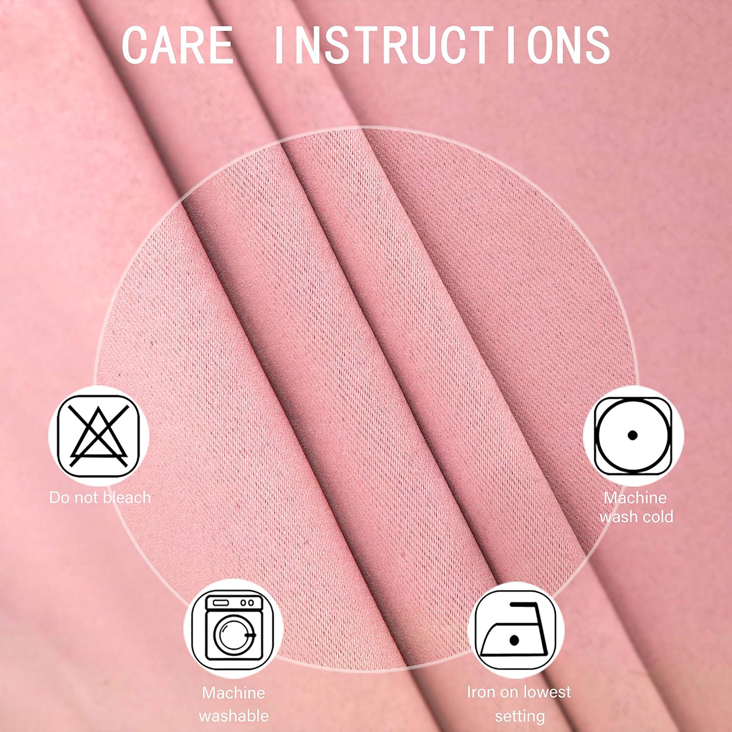Lemomo Pink Thermal Blackout Curtains/52 x 108 Inch/Set of 2 Panels Room Darkening Curtains for Bedroom 108 Inch Pink