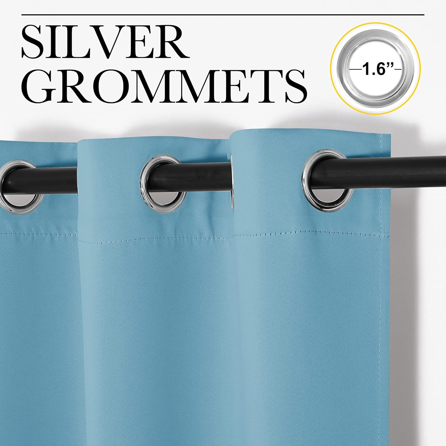 NICETOWN Thermal Insulated Curtains Blackout Draperies, Window Treatment Solid Grommet Room Darkening Drape Panels for Bedroom (Teal…