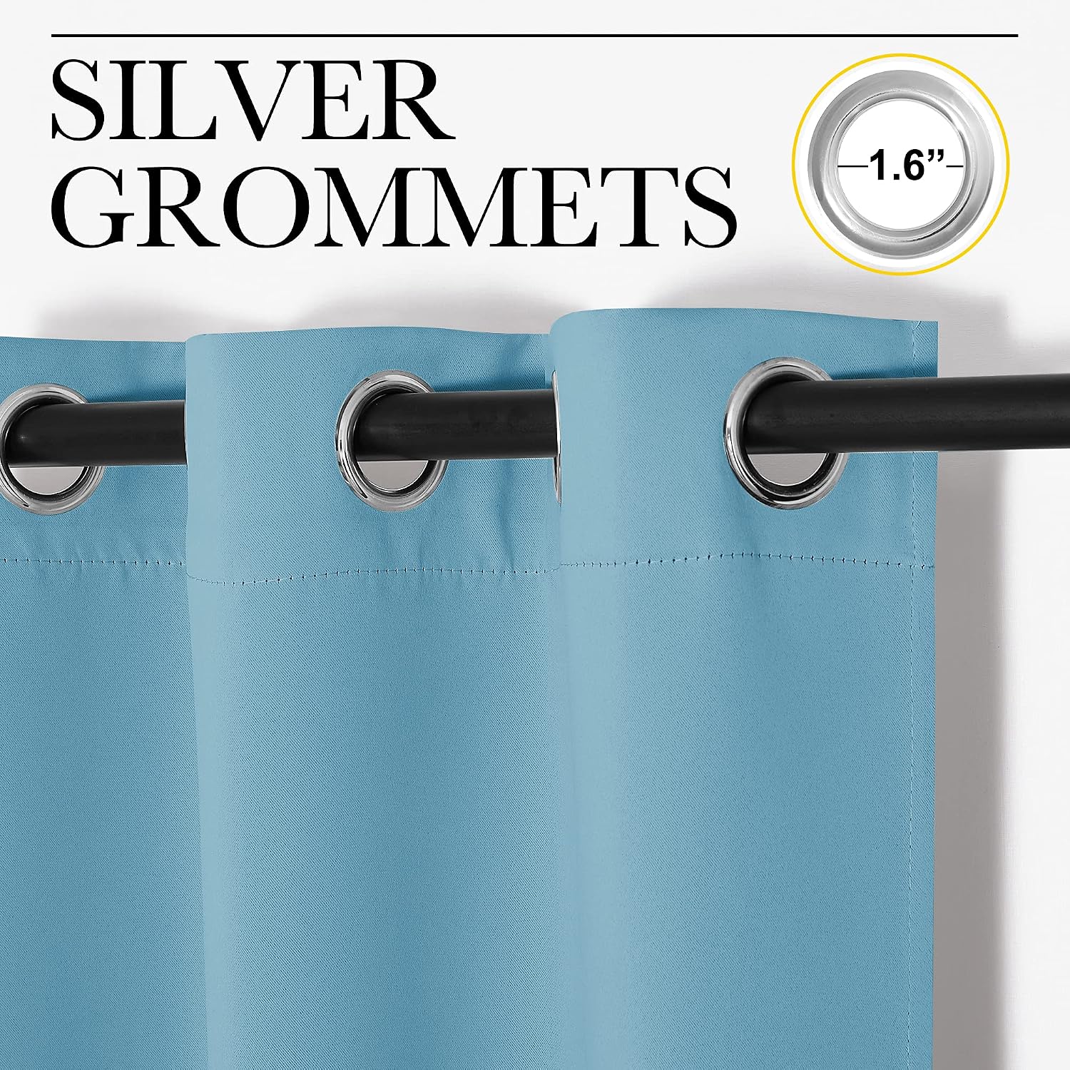 NICETOWN Thermal Insulated Curtains Blackout Draperies, Window Treatment Solid Grommet Room Darkening Drape Panels for Bedroom (Teal…