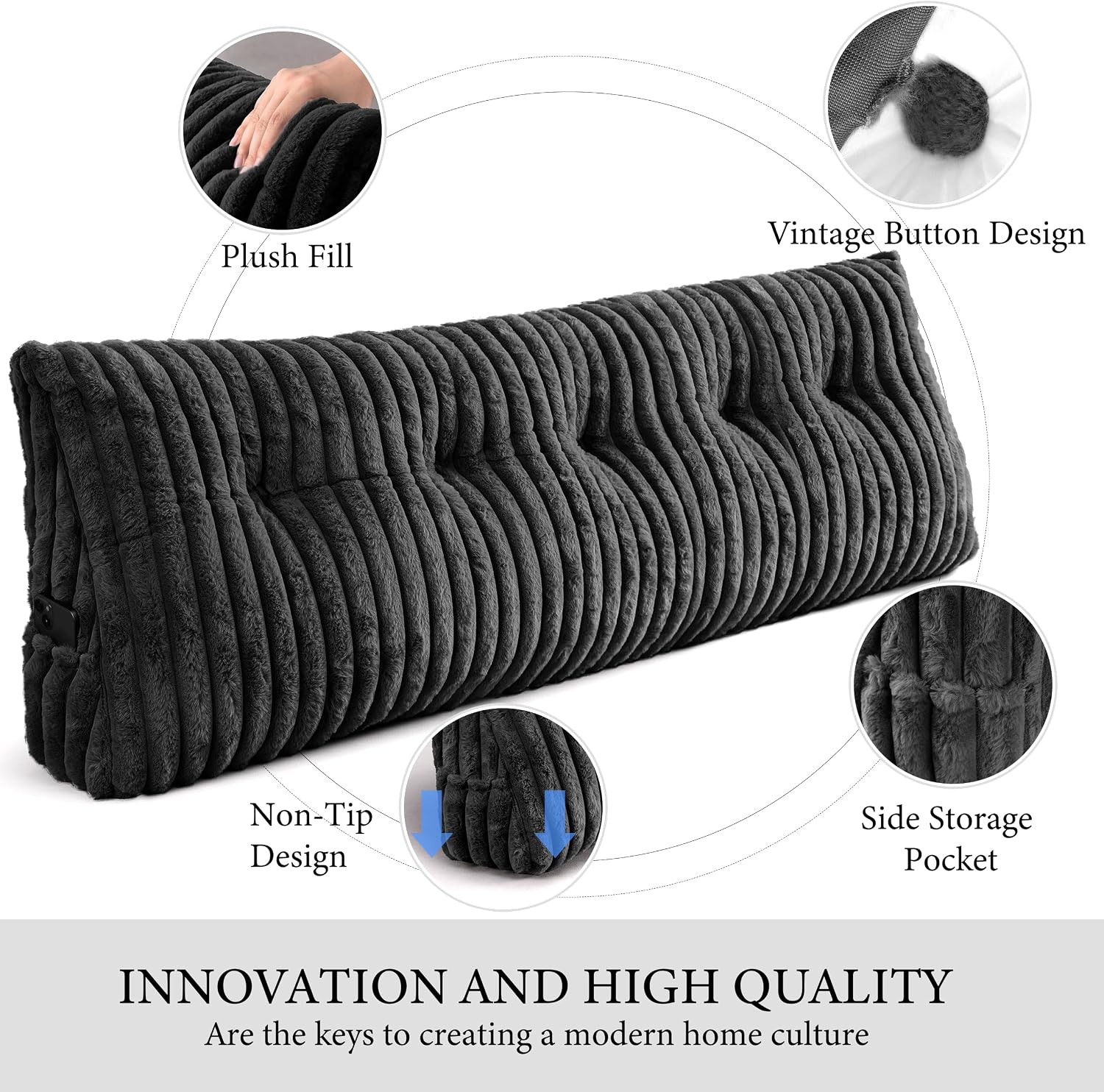 Headboard Pillow Queen, Triangular Wedge Pillow Headboard Queen, Cushion Headboards Reading Pillows, Backrest Pillows for Sitting in Bed…