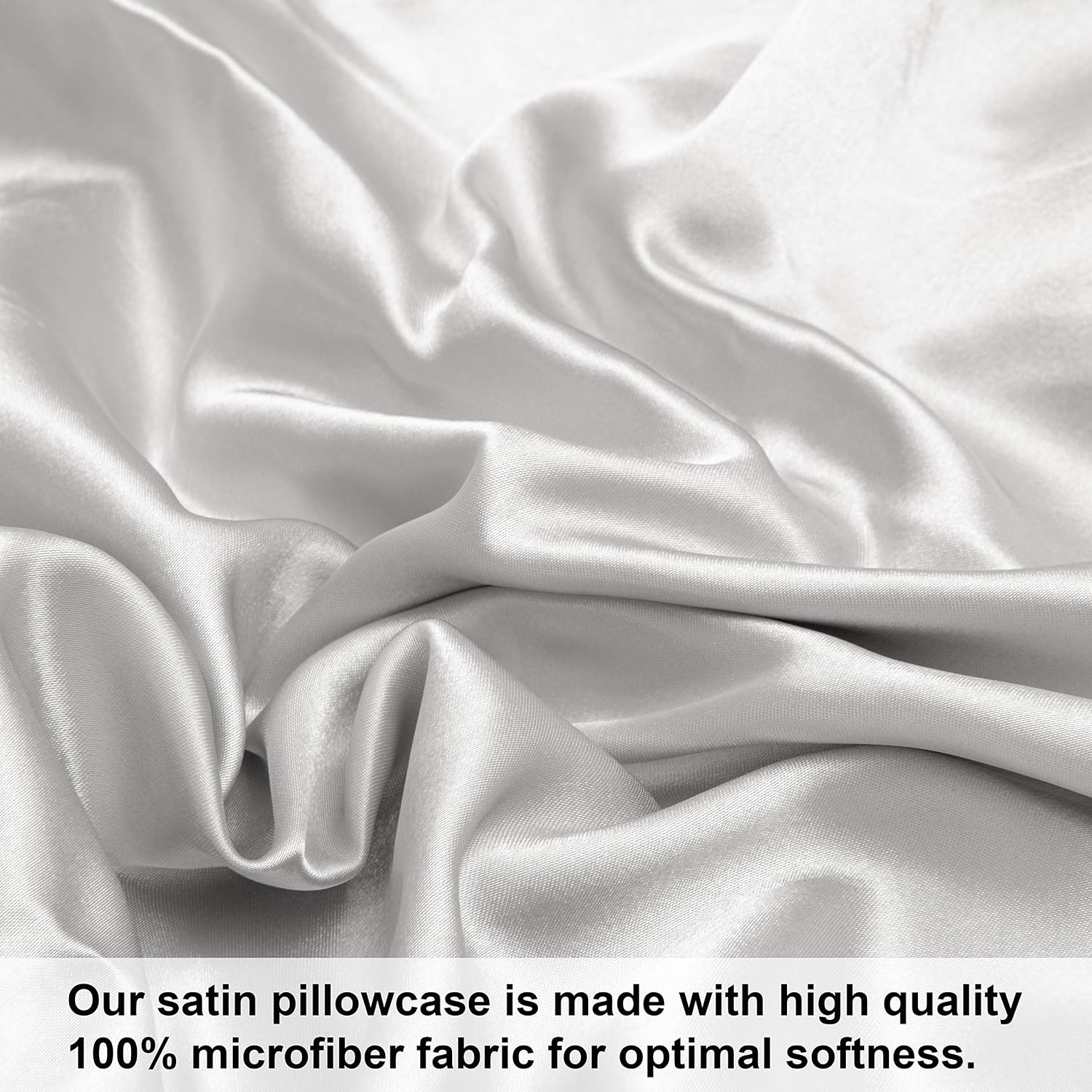 Ntbay 2 Pack Satin King Pillowcases for Hair and Skin, Luxurious and Silky Pillow Cases with Envelope Closure, 20x36 Inches, Silver Grey 2…