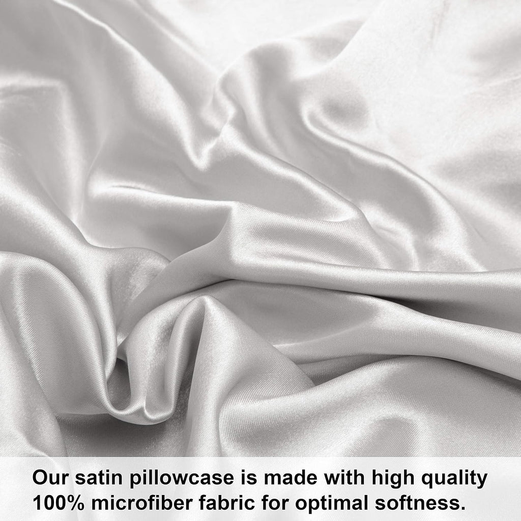 Ntbay Satin Body Pillowcase for Hair and Skin, Luxurious and Silky Pillow case with Envelope Closure, 20x54 Inches, Silver Grey 54 Inches S…