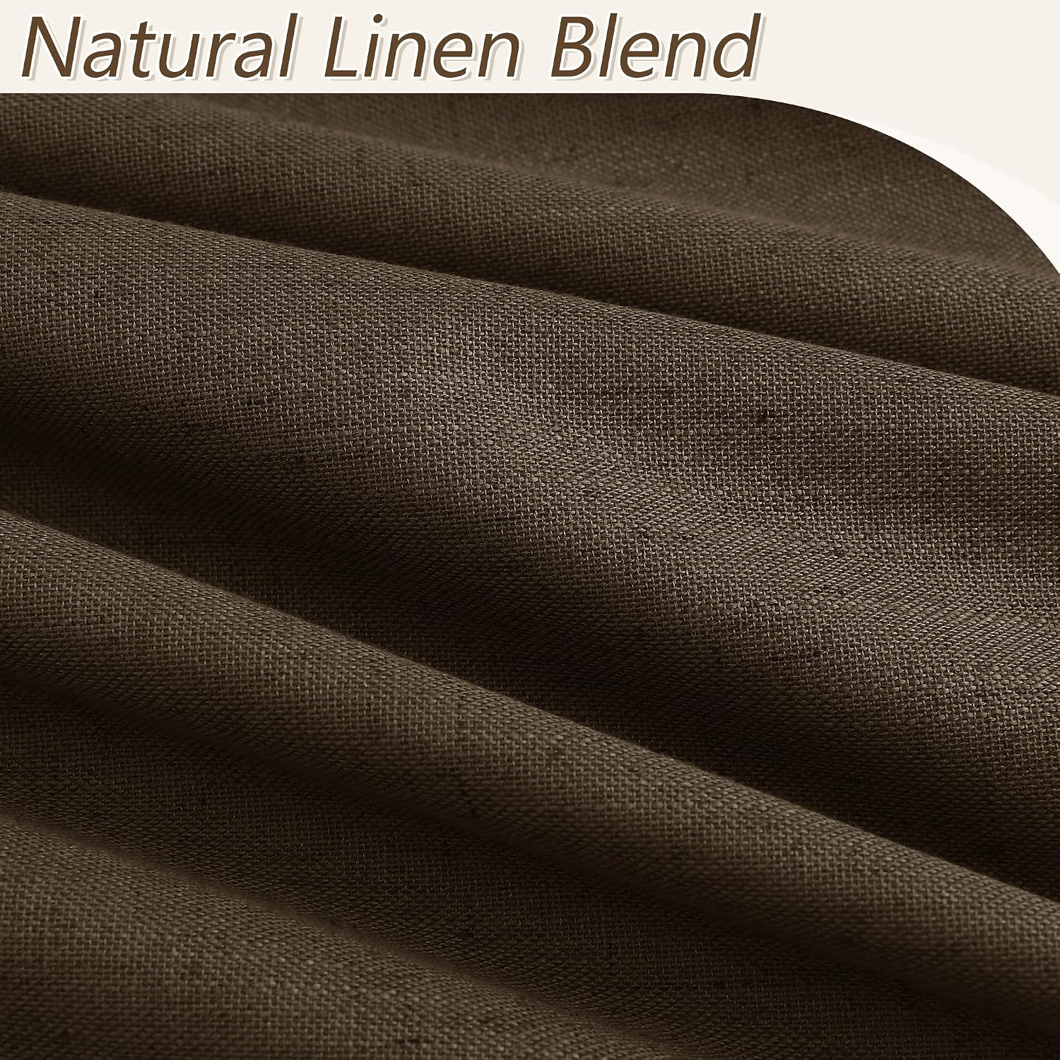 Guken 100% Blackout Curtains 90 Inch Length 2 Panels Set for Living Room Bedroom Back Tab Thermal Insulated Black Out Linen Drapes Room Dar…
