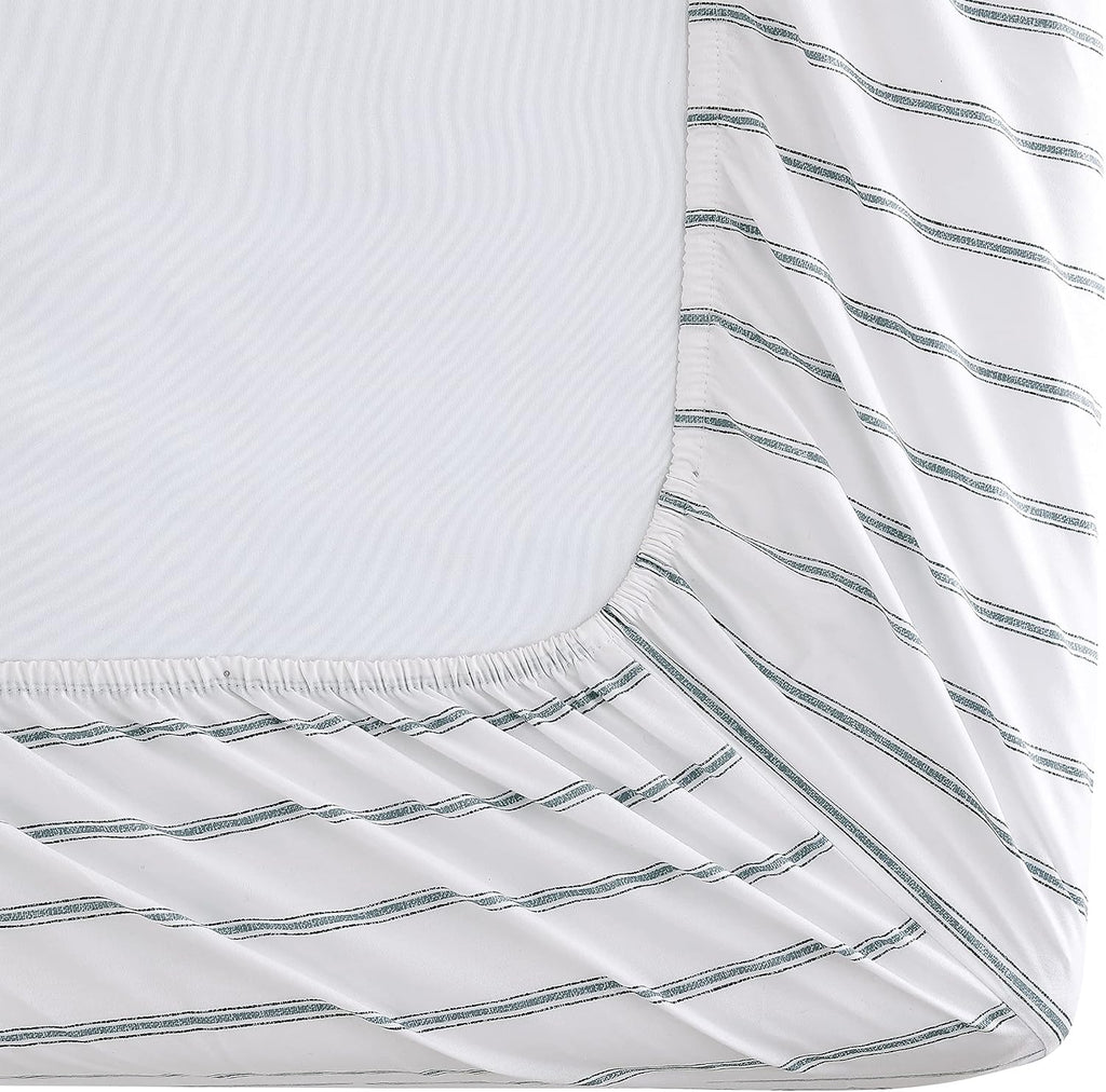 StoneCottage Stone Cottage - King Sheets, Cotton Percale Bedding Set, Crisp & Cool Home Decor (Trenton Stripe Green, 4 pcs, King) 4 pcs Cot…