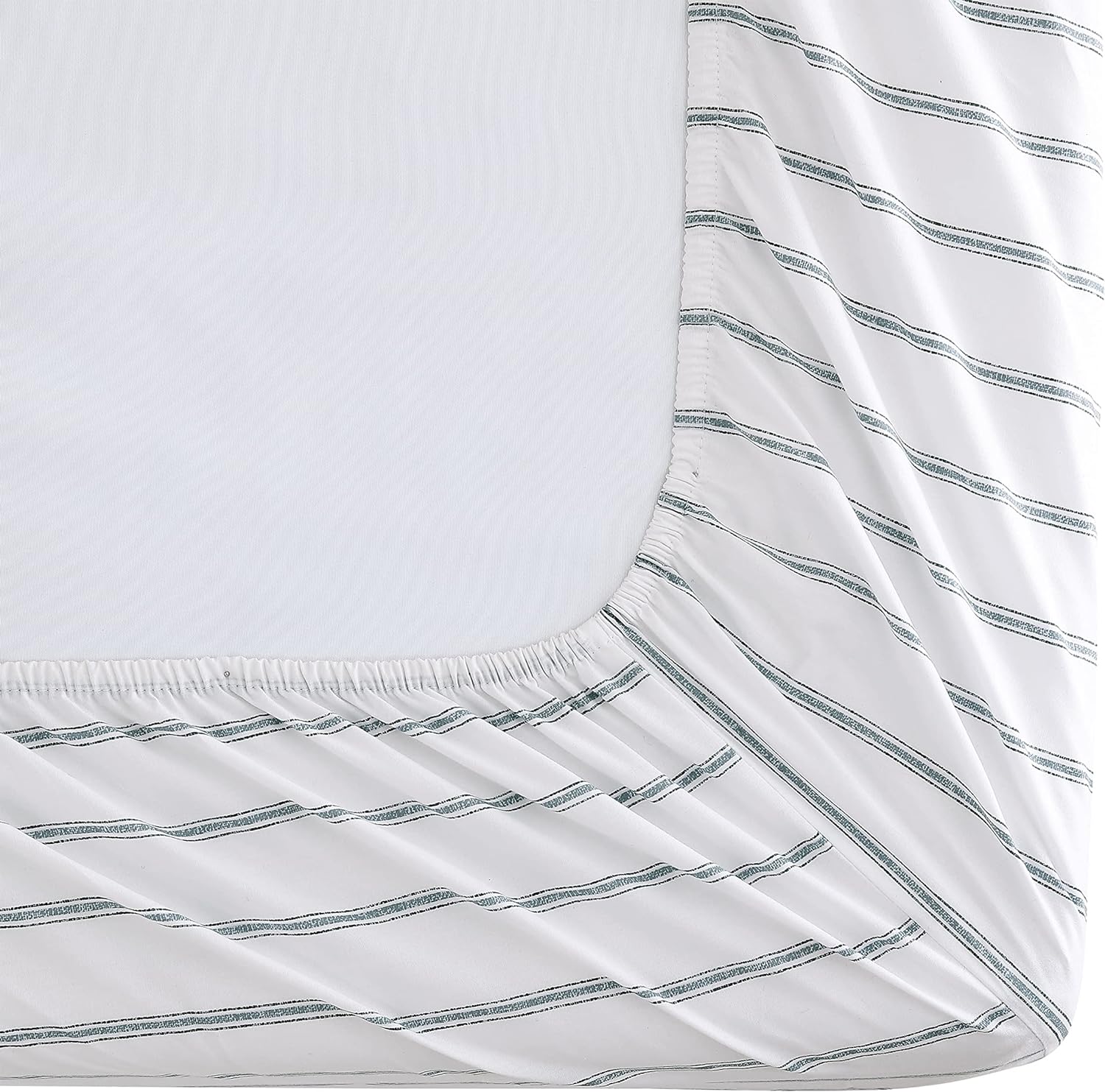 StoneCottage Stone Cottage - Full Sheets, Cotton Percale Bedding Set, Crisp & Cool Ideal Bedding Set (Trenton Stripe Green, Full) Cotton Gr…