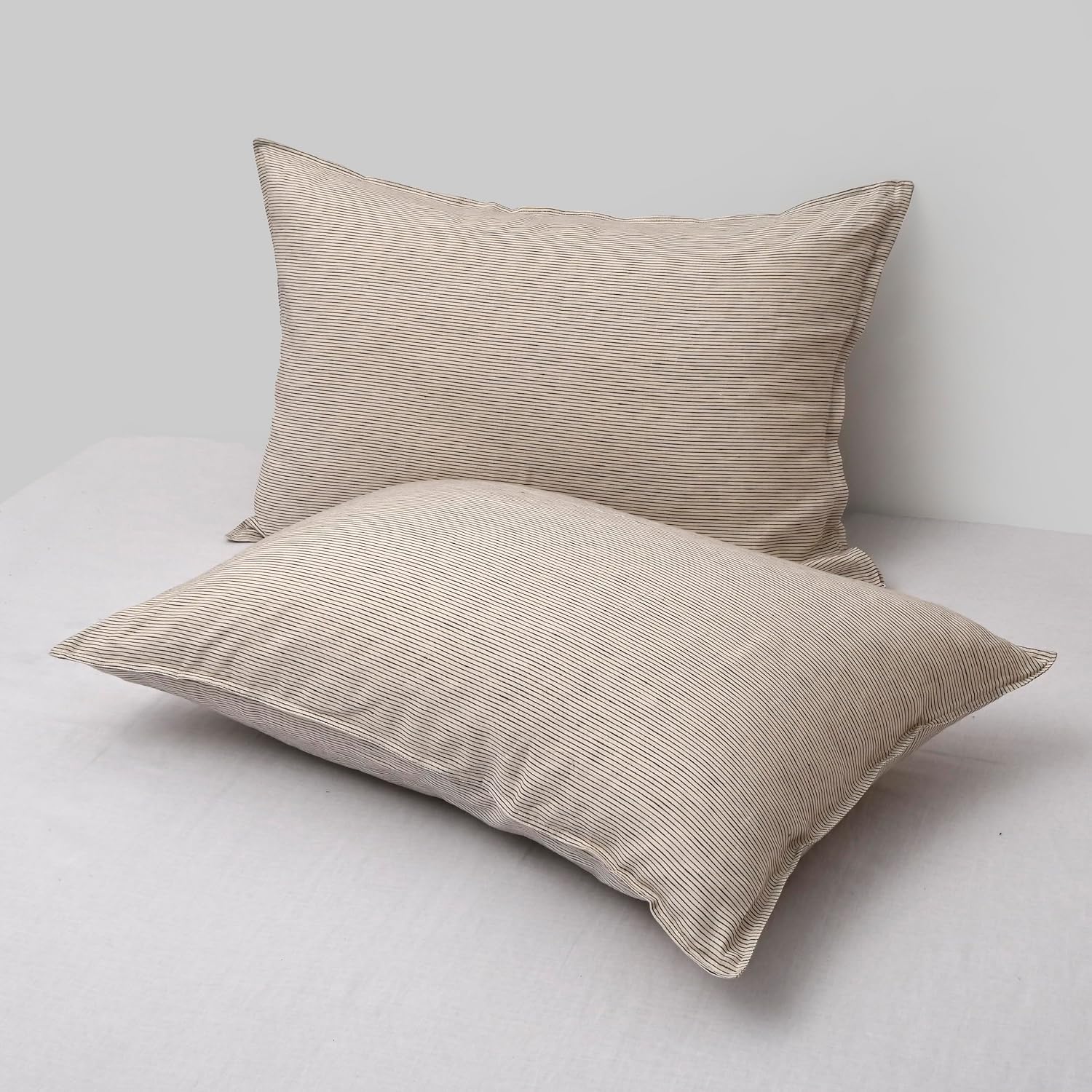 Chuffed Linen Pillowcases 2 Pack 100% Linen Standard Pillow Cases, Breathable and Cooling Washed Pillowshams with Zipper Closure, 20x30 Inc…