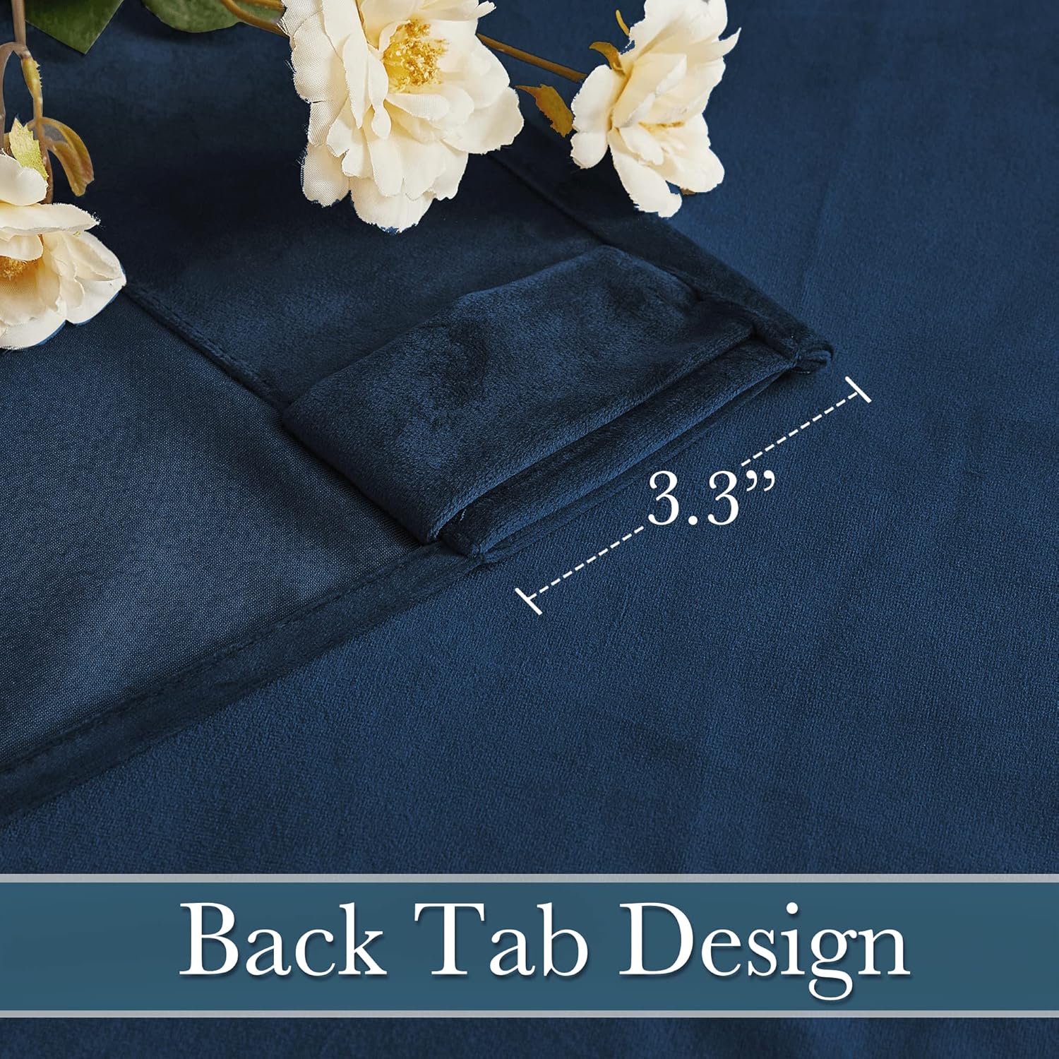 Rybhome RYB HOME Blue Velvet Curtains 84 inches - Blackout Curtains for Living Room, Thermal Insulated Noise Reducing Panels Soft Luxury Wi…