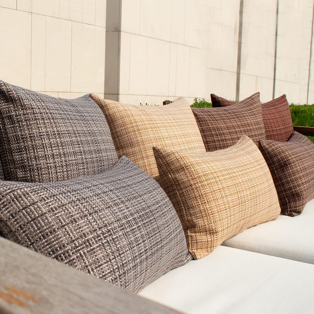 Kevin Textile Pack of 2 Decorative Outdoor Waterproof Throw Pillow Covers Stripe Square Pillowcases Modern Cushion Cases for Patio Couch…