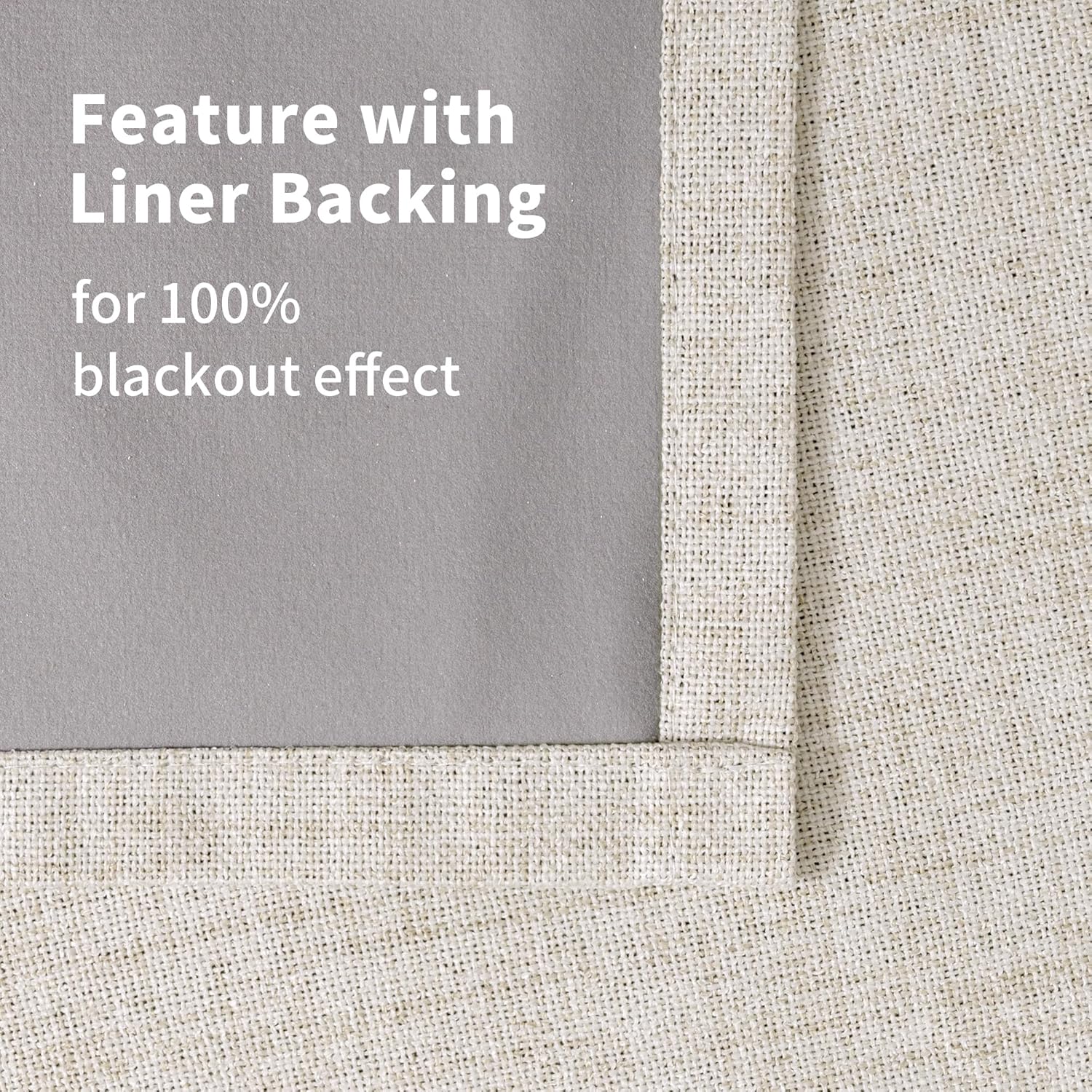 YoungsTex Linen Blackout Curtains 45 Inch Long for Bedroom, Short Thermal Insulated Black Out Drapes with Grommet Privacy for Kitchen Bathr…