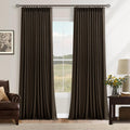Twodrapes Extra Long 120 Inch Blackout Chocolate Brown Curtains for Bedroom Memory Trained Pinch Pleated Dual Layer Linen Drapes Sound Proo…