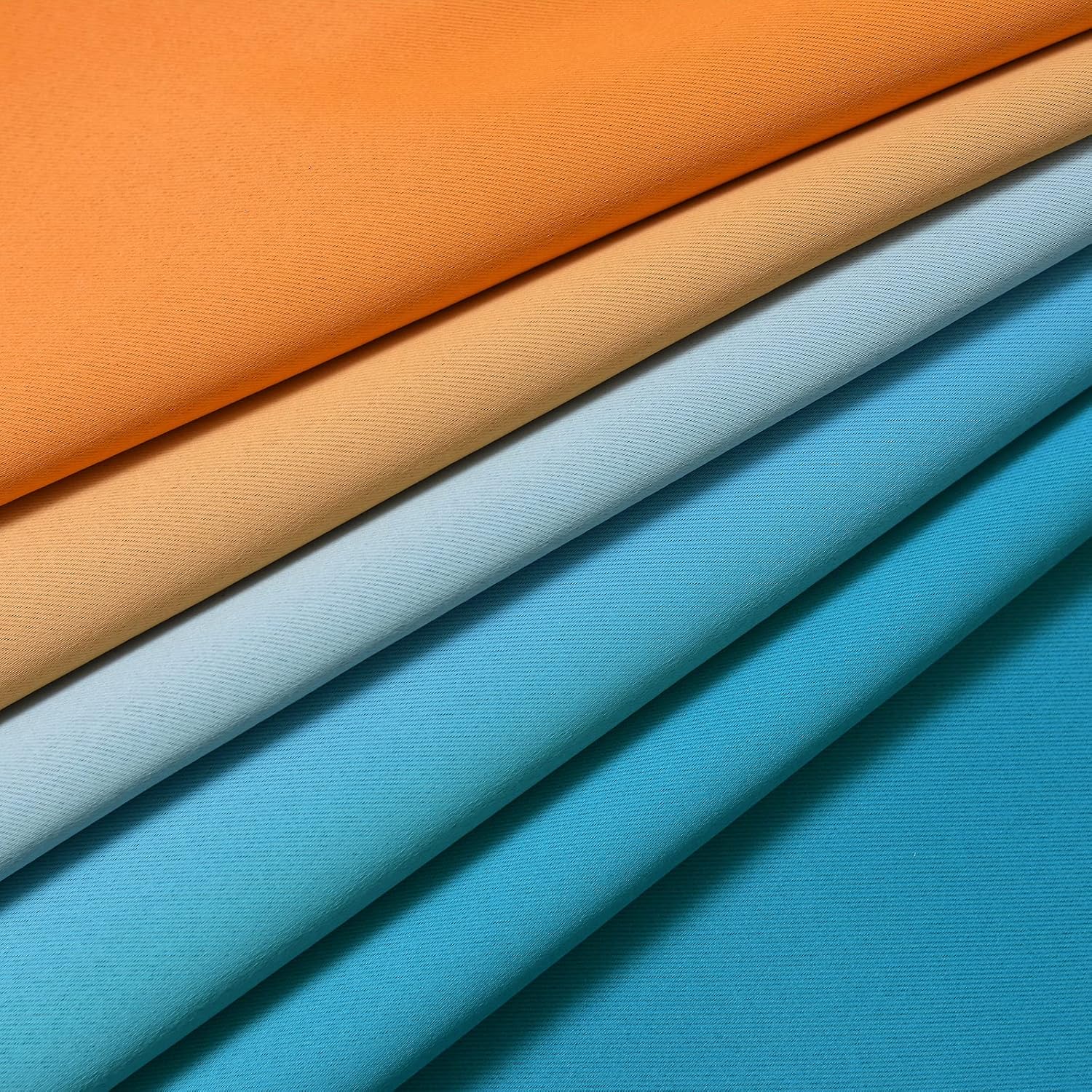 Yakamok Ombre Blue and Orange Curtains for Bedroom, Gradient Room Darkening Curtains, Grommet Thermal Insulated Light Blocking Window Drape…