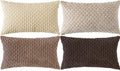 Cozoomy Set of 4 Beige Brown Coffee Decorative Throw Pillow Covers 12x20 Inch Corduroy Pillow Covers for Bed Couch Sofa Living Room Soft Cu…