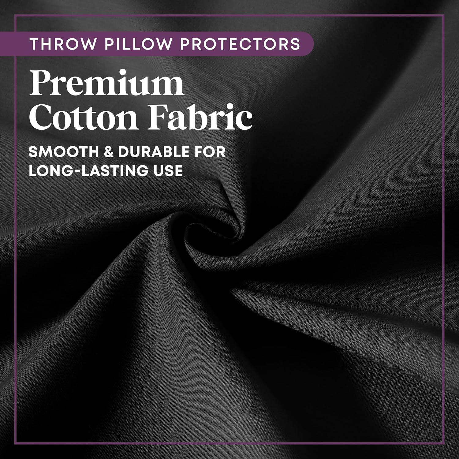 CIRCLESHOME Throw Pillow Protectors - 100% Cotton Breathable Pillowcases - 24 X 24 Square Pillowcases - Protects Pillows from Dirt, Dust…