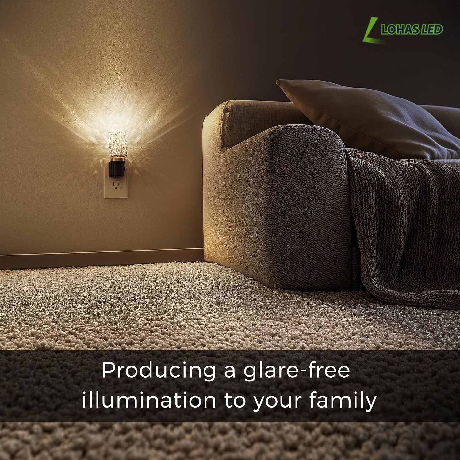 L LOHAS LED Night Light, Plug in Night Light with Light Sensor,0-100LM Brightness Adjustable,3000K Soft White, Acrylic Decorative…